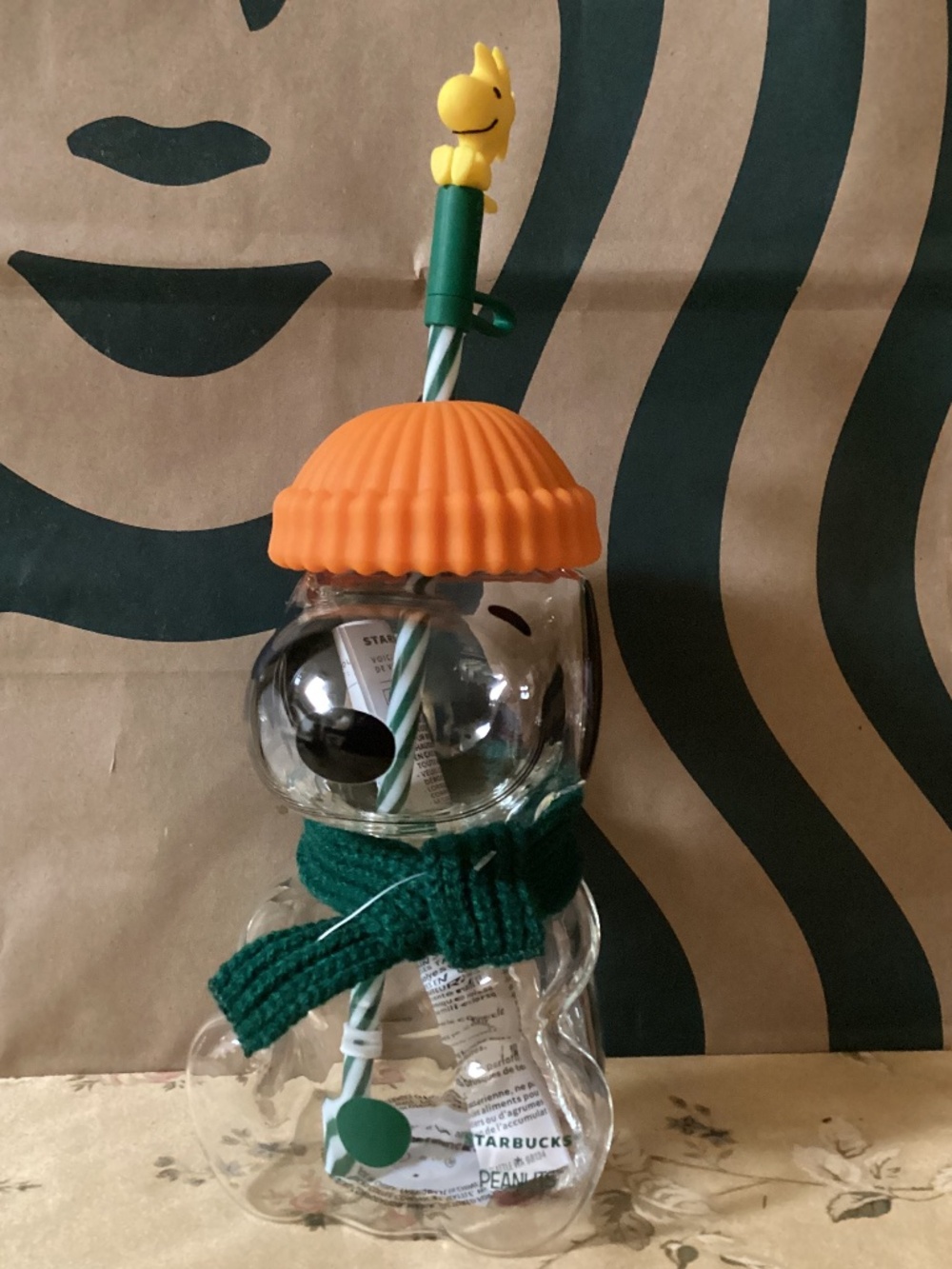 Starbucks Snoopy glass cup